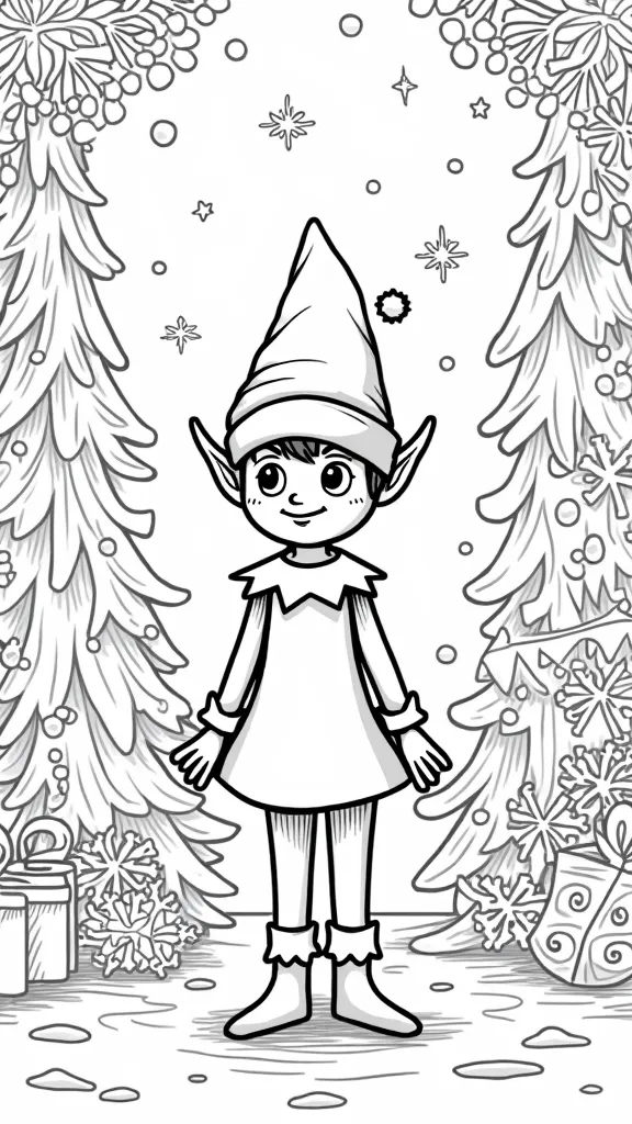 coloring page elf on the shelf